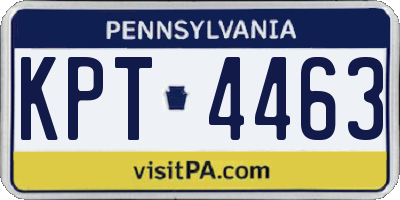 PA license plate KPT4463
