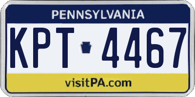 PA license plate KPT4467