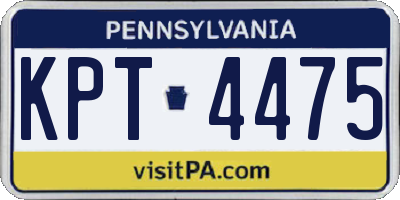 PA license plate KPT4475