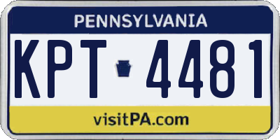 PA license plate KPT4481