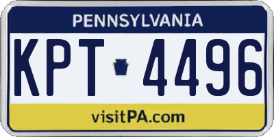 PA license plate KPT4496