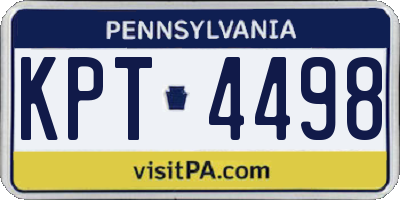 PA license plate KPT4498