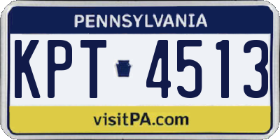 PA license plate KPT4513