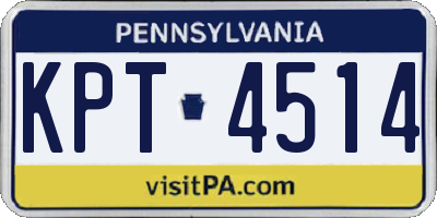 PA license plate KPT4514