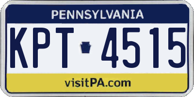 PA license plate KPT4515