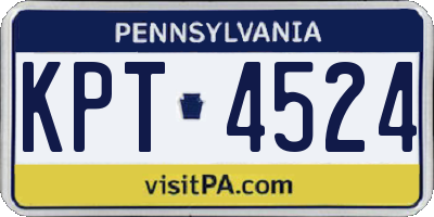 PA license plate KPT4524