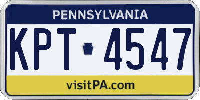 PA license plate KPT4547