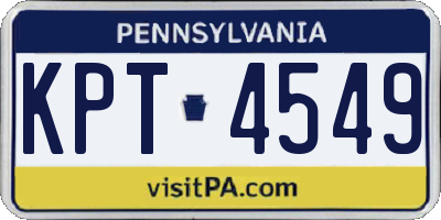 PA license plate KPT4549