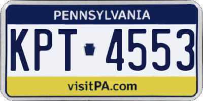 PA license plate KPT4553