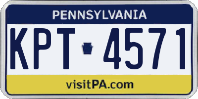 PA license plate KPT4571