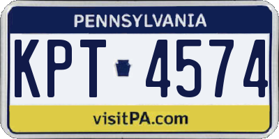 PA license plate KPT4574