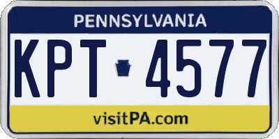 PA license plate KPT4577