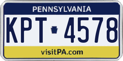 PA license plate KPT4578