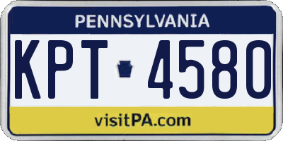 PA license plate KPT4580