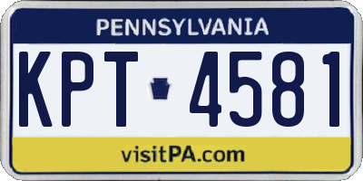 PA license plate KPT4581