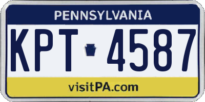 PA license plate KPT4587