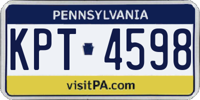 PA license plate KPT4598