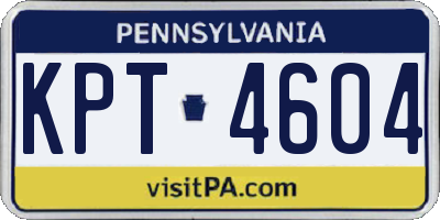 PA license plate KPT4604
