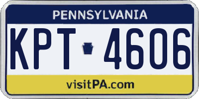 PA license plate KPT4606