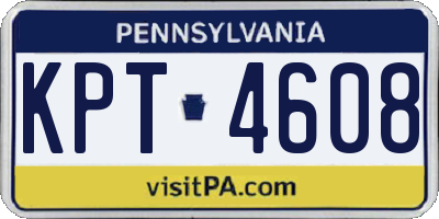 PA license plate KPT4608