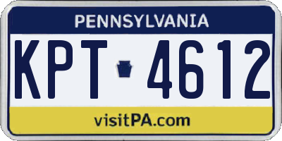PA license plate KPT4612