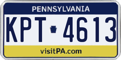 PA license plate KPT4613