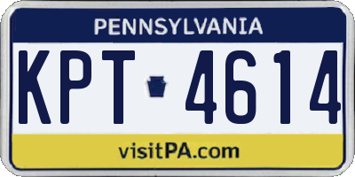 PA license plate KPT4614