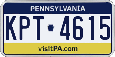 PA license plate KPT4615