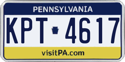 PA license plate KPT4617