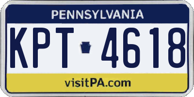PA license plate KPT4618
