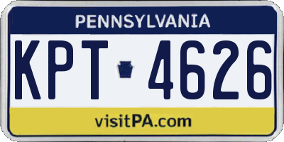 PA license plate KPT4626