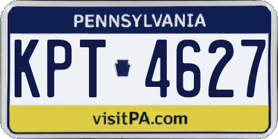 PA license plate KPT4627