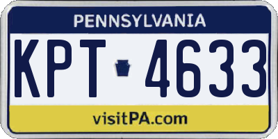 PA license plate KPT4633