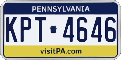 PA license plate KPT4646
