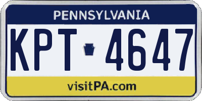 PA license plate KPT4647
