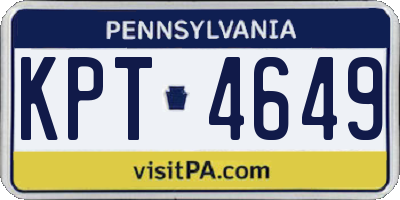 PA license plate KPT4649