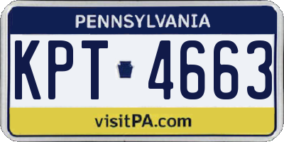 PA license plate KPT4663