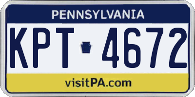 PA license plate KPT4672