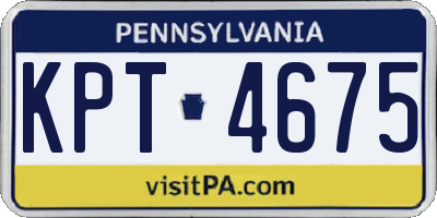 PA license plate KPT4675