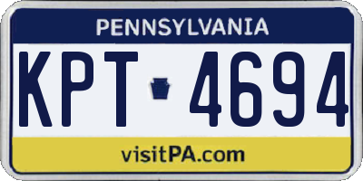 PA license plate KPT4694