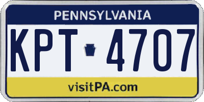 PA license plate KPT4707