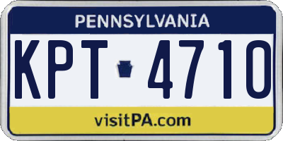 PA license plate KPT4710