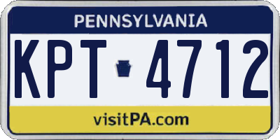 PA license plate KPT4712