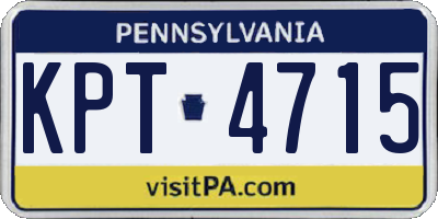 PA license plate KPT4715