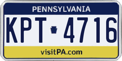 PA license plate KPT4716