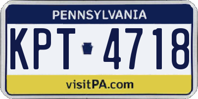 PA license plate KPT4718