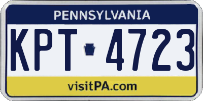 PA license plate KPT4723