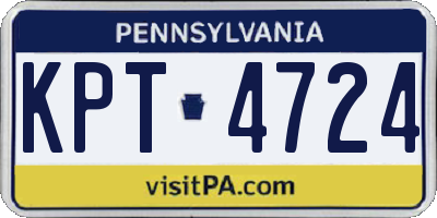 PA license plate KPT4724