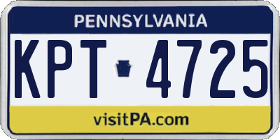 PA license plate KPT4725
