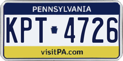 PA license plate KPT4726